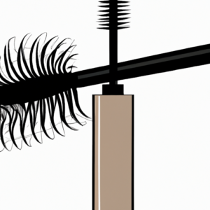 Suggestion: A mascara wand with long, curled eyelashes above it.