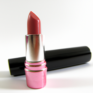 A pink lipstick tube in an inviting, slightly open position.