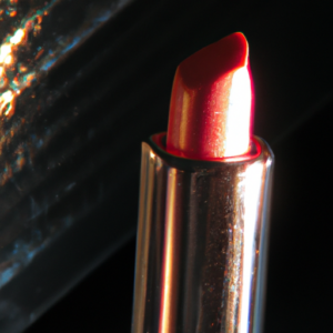 Suggested Prompt: A shiny, glossy lipstick tube glowing in the light.