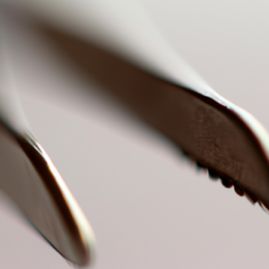 A close-up of a pair of tweezers with a focus on the tips.